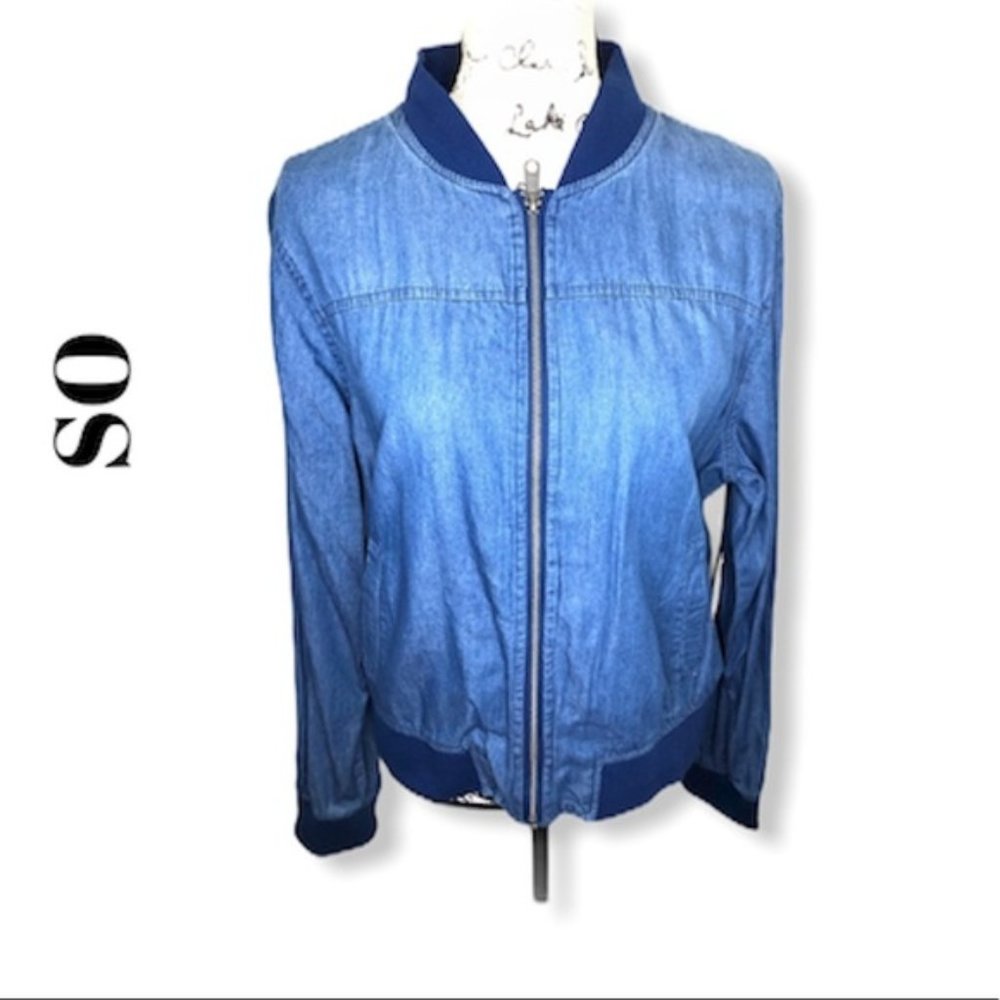 SO Blue Denim Bomber Jacket